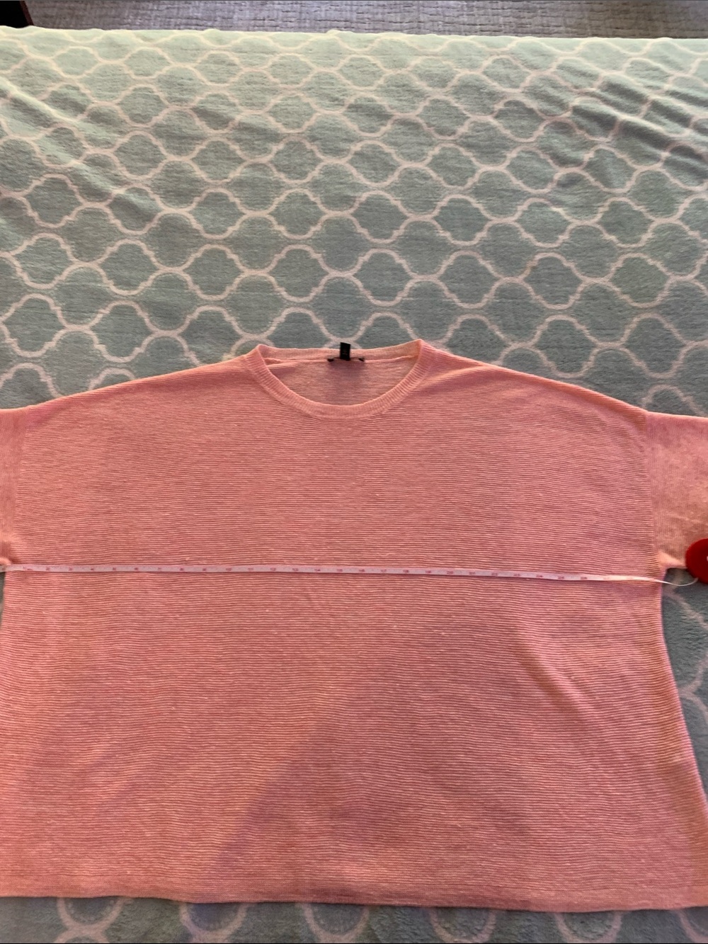 Eileen Fisher Peach Knit Crewneck Top XL 100 percent organic linen. New. - Picture 8 of 9